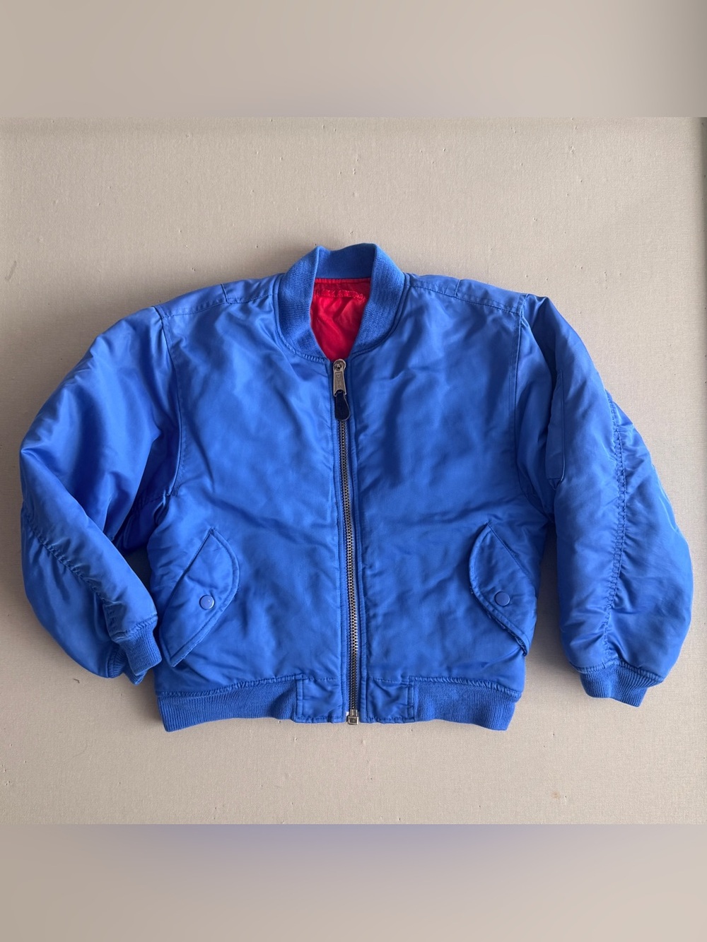 Bomber Jacket - MA-1 Red & Blue kids vintage jacket Small Kids 8